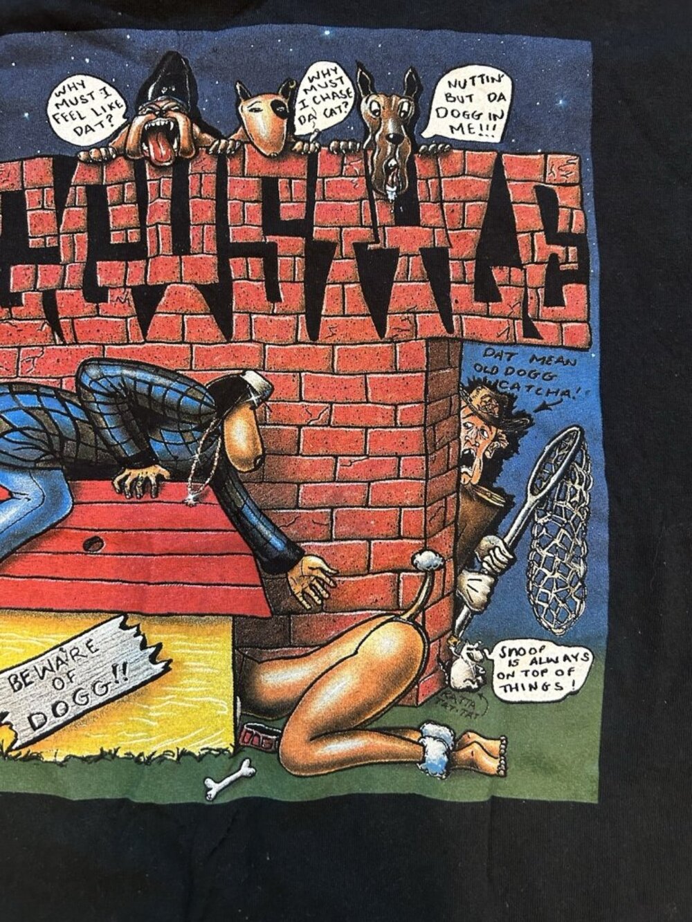 Vintage Snoop Dogg T Shirt Size Medium Doggystyle Album Promo Graphic 90s Y2K - Picture 4 of 8